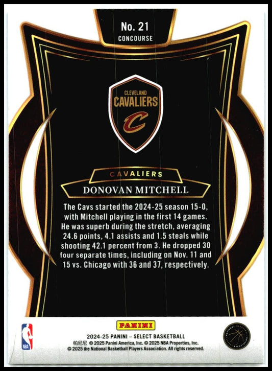2024-25 Panini Select Blue (Retail) #21 Donovan Mitchell Cleveland Cavaliers
