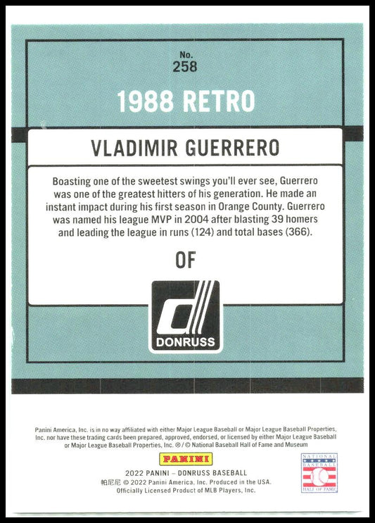 2022 Donruss #258 Vladimir Guerrero Los Angeles Angels