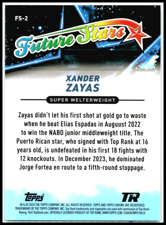 2024 Topps Chrome Boxing future Stars #FS-2 Xander Zayas