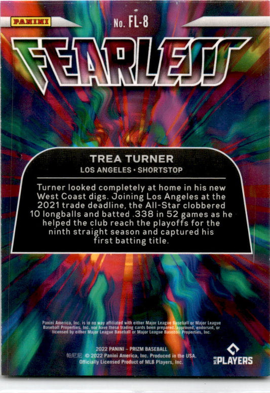 2022 Panini Prizm Fearless#FL-8 Trea Turner Los Angeles Dodgers
