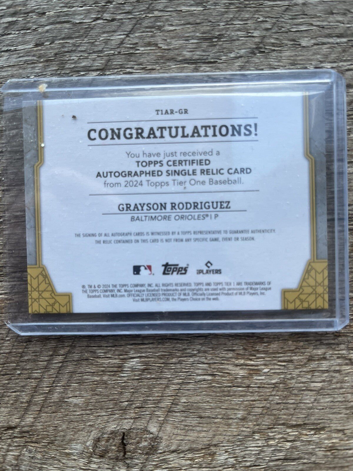 2024 Topps Tier One T1AR-GR GRAYSON RODRIGUEZ Patch Auto #/149
