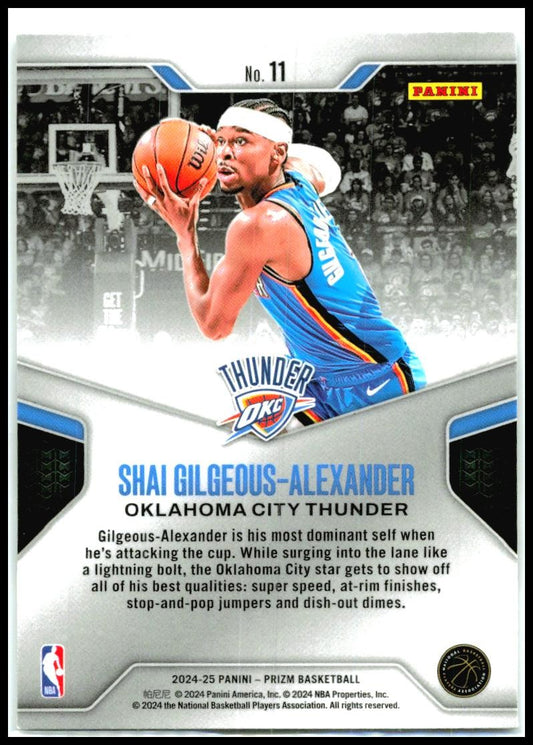 2024-25 Panini Prizm Dominance #11 Shai Gilgeous-Alexander Oklahoma City Thunder