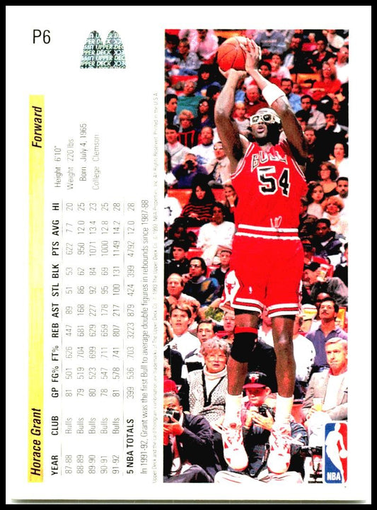 1992-93 Upper Deck McDonald's #P6 Horace Grant Chicago Bulls