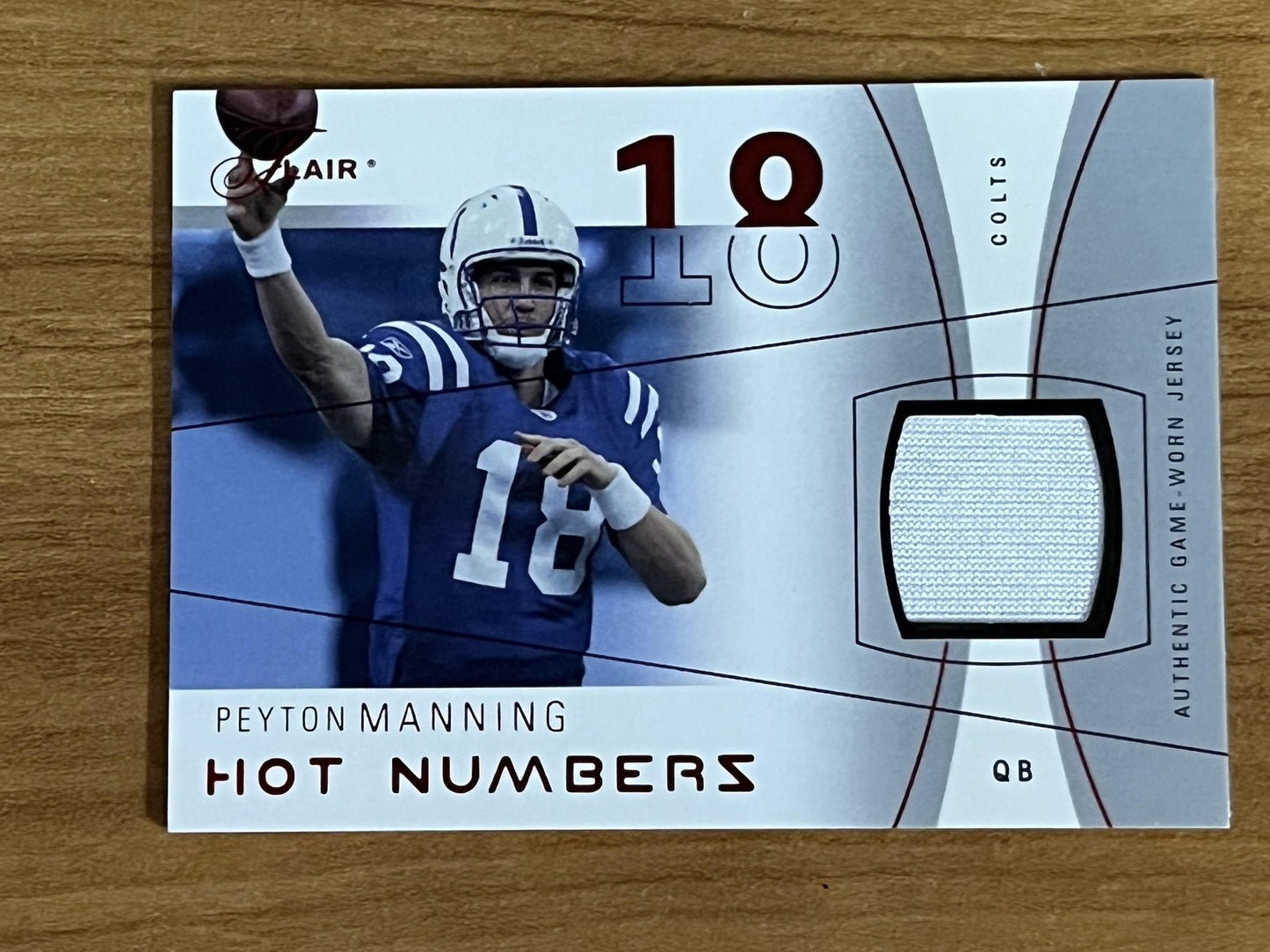 2004 Flair Hot Numbers Game Used Red #HN-PM Peyton Manning Colts /150