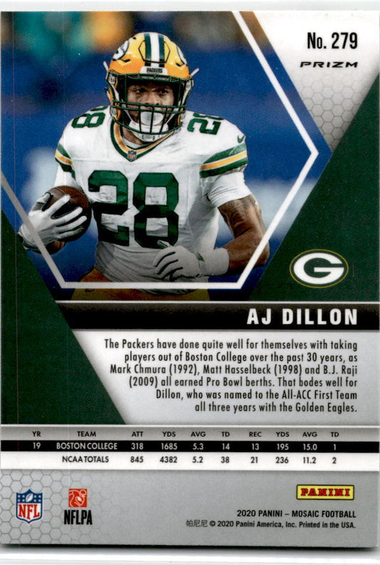 2020 Mosaic NFL Debut RC Green #279 AJ Dillon Green Bay Packers