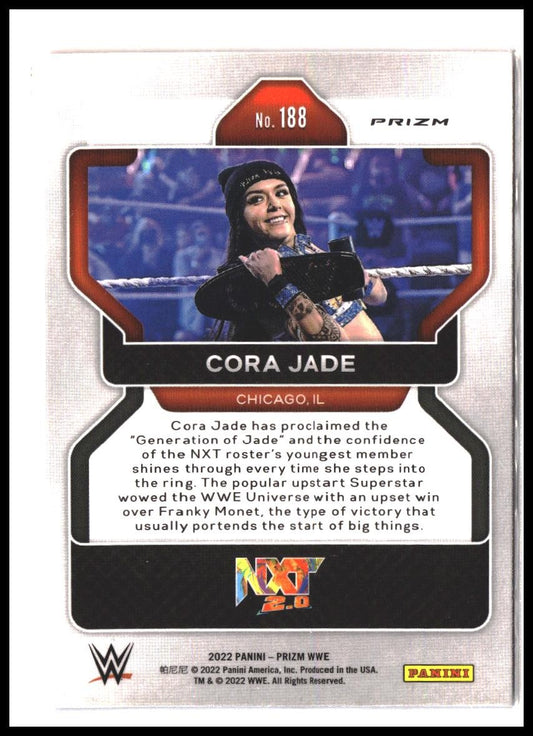 Cora Jade #188 2022 Panini Prizm WWE Red, White and Blue Rookie RC