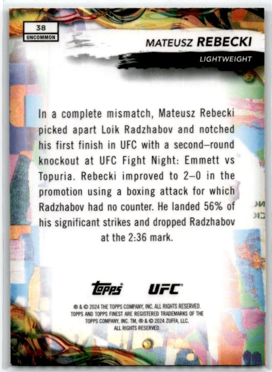 2024 Topps Finest UFC #106 Mateusz Gamrot
