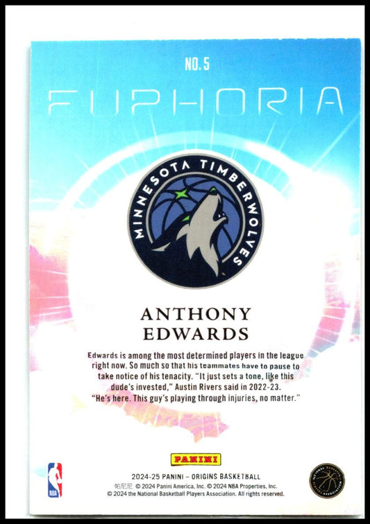 2024-25 Origins Euphoria #5 Anthony Edwards Minnesota
