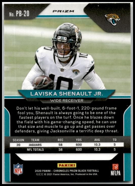 2020 Panini Chronicles Prizm Black Silver #PB-20 Laviska Shenault Jr. Jaguars