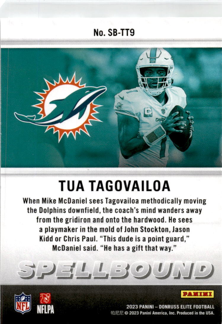 2023 Donruss Elite Spellbound #SB-TT9 Tua Tagovailoa Miami Dolphins