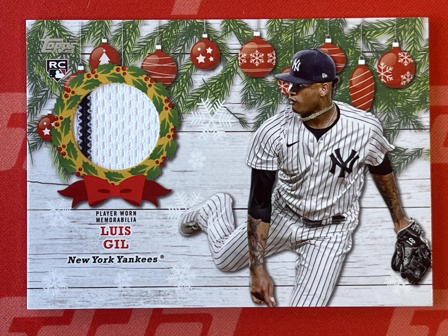 2022 Topps Holiday Relics #WRC-LG Luis Gil New York Yankees