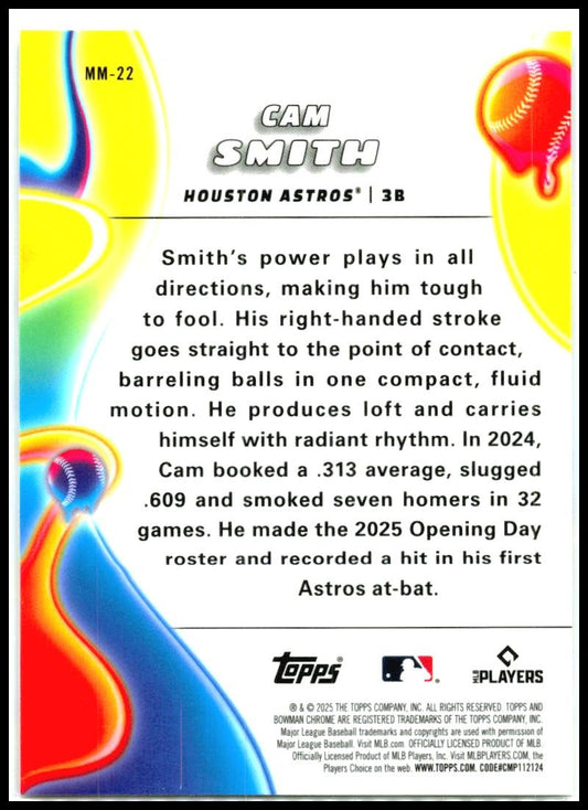 2025 Bowman Chrome Melt Mashers #MM-22 Cam Smith Astro