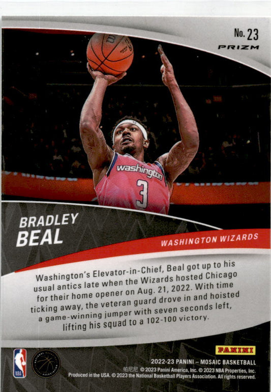 2022-23 Panini Mosaic Elevate Mosaic Green #23 Bradley Beal Washington Wizards.