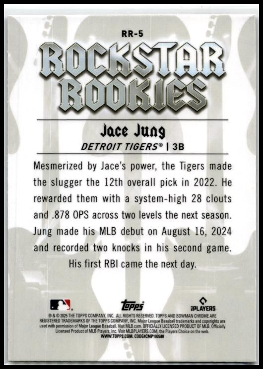 2025 Bowman Rockstar Rookies #RR-5 Jace Jung Tigers