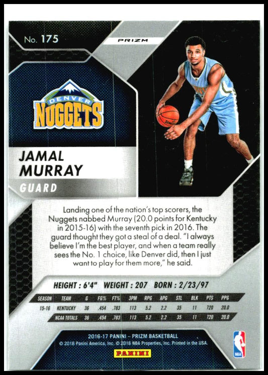2016-17 Panini Prizm Starburst Prizms #175 Jamal Murray Rookie Denver Nuggets