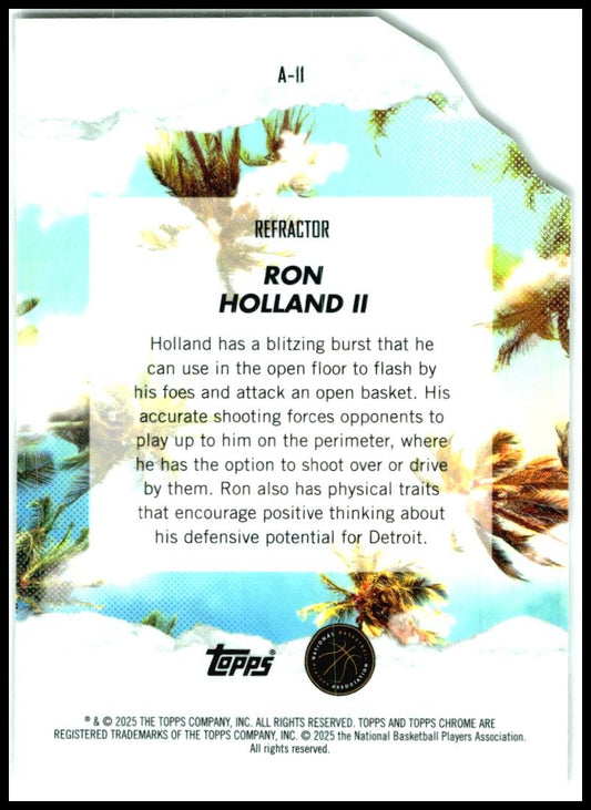 2024-25 Finest Arrivals Refractor #A-11 Ron Holland II New Orleans Pelicans