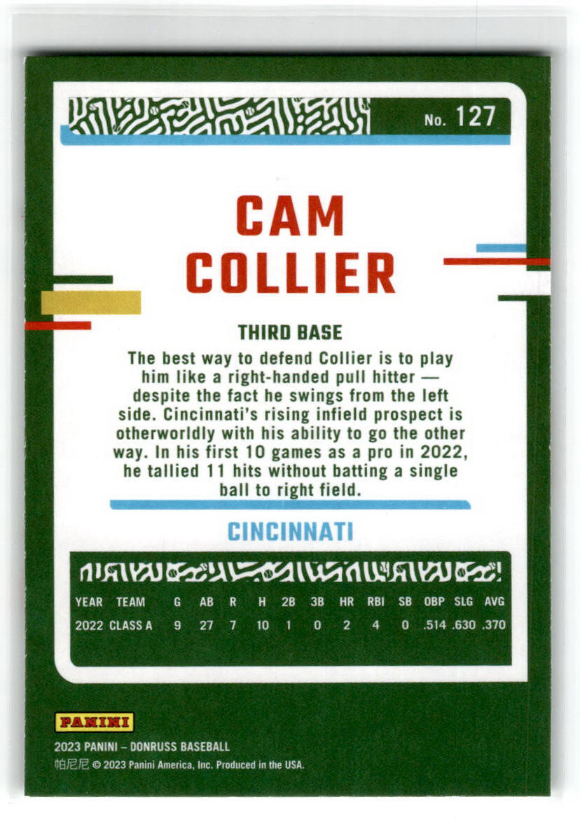 2023 Donruss #127 Cam Collier Cincinnati Reds