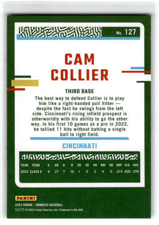 2023 Donruss #127 Cam Collier Cincinnati Reds