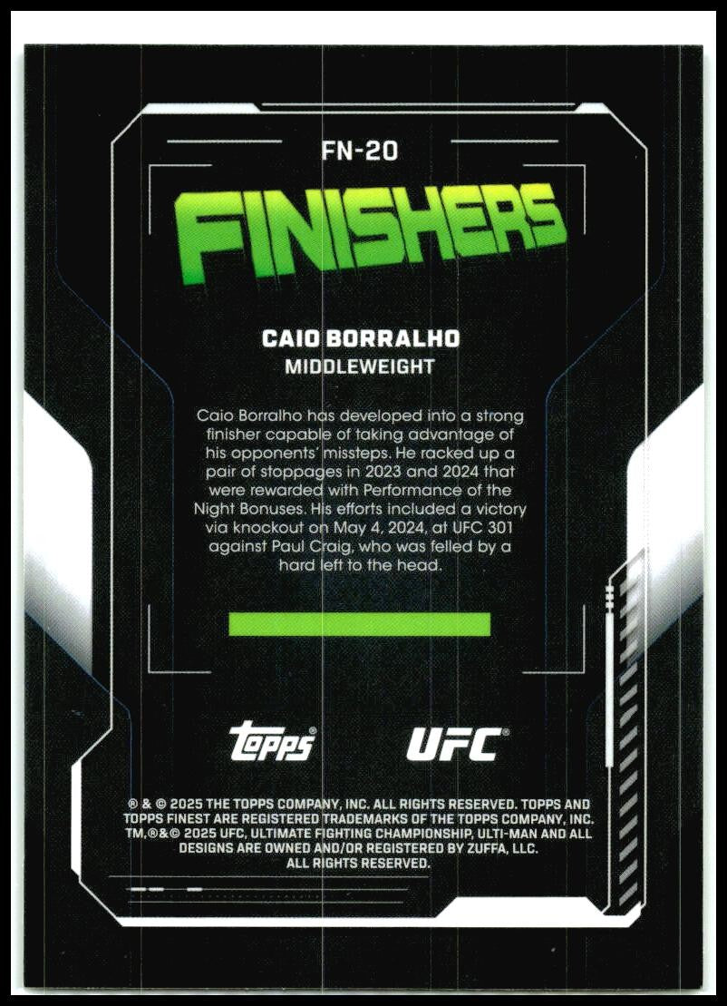 2025 Topps Finest UFC - Finishers #FN-20 Caio Borralho