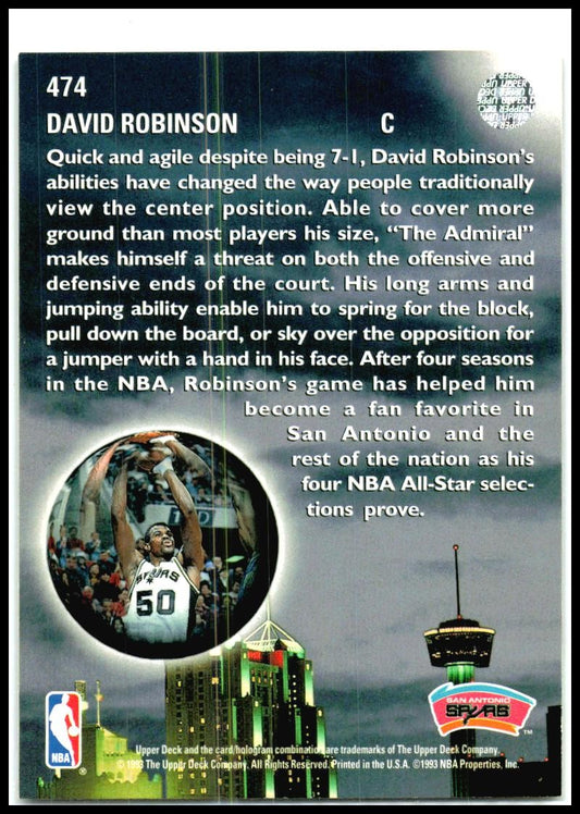 1993-94 Upper Deck #474 David Robinson San Antonio Spurs