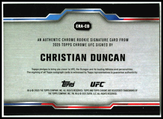 2025 Topps Chrome UFC #CRA-CD Christian Duncan