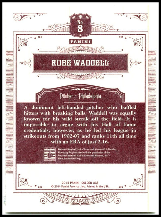 2014 Panini Golden Age #8 Rube Waddell Philadelphia Athletics