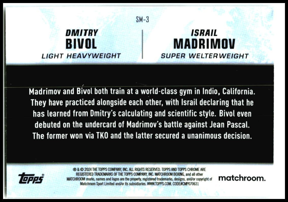 2024 Topps Chrome Boxing Stablemates #SM-3 Bivol / Madrimov Ajax