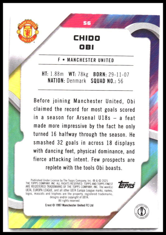 Chido Obi #56 2024-25 Finest UEFA Club Competitions Rookie