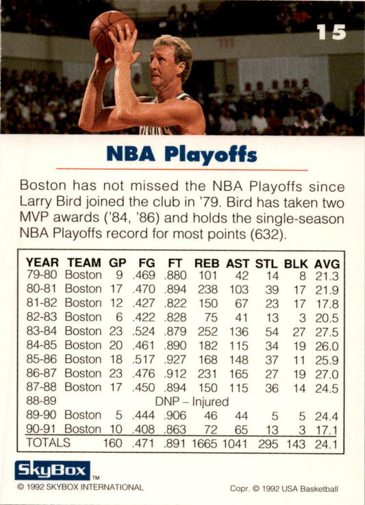 1992 SkyBox USA #15 Larry Bird USA