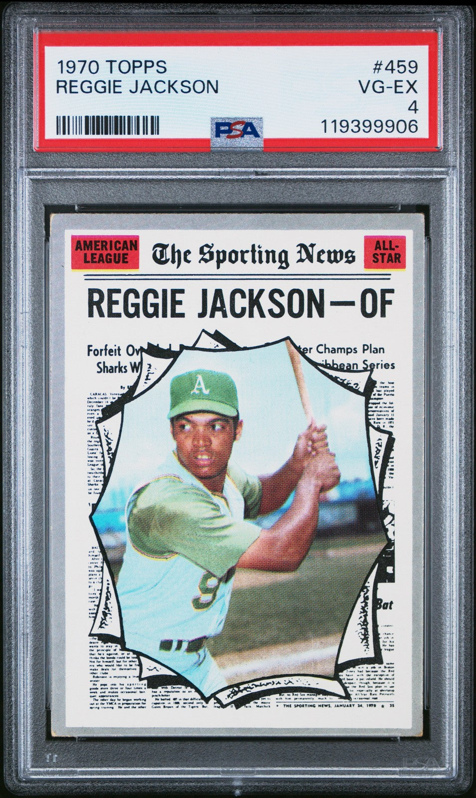 1970 Topps #459 Reggie Jackson Oakland Athletics PSA 4