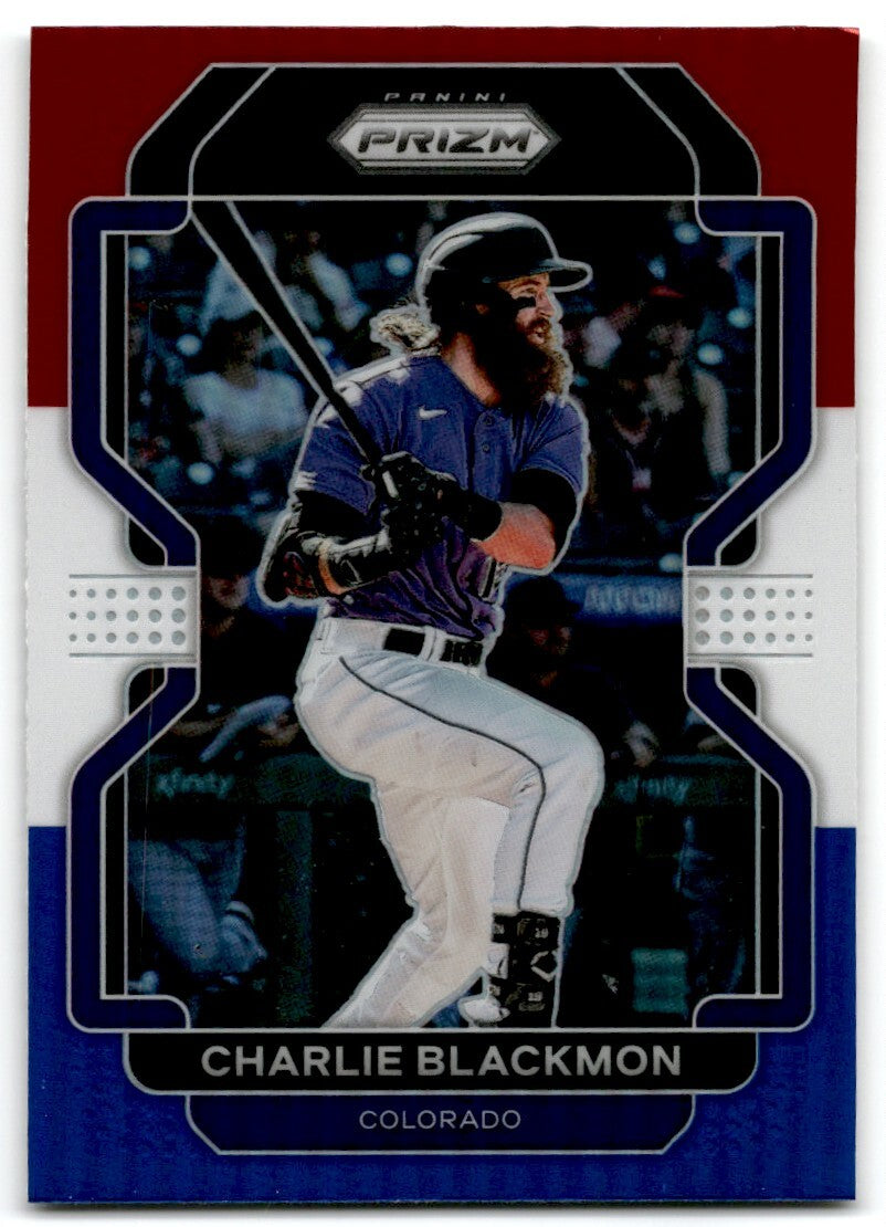 2022 Panini Prizm Red/White/Blue Charlie Blackmon Colorado Rockies #201
