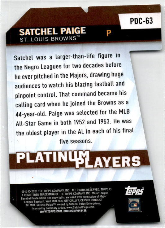 2021 Topps Update Die Cuts #PDC-63 Satchel Paige St. Louis Browns