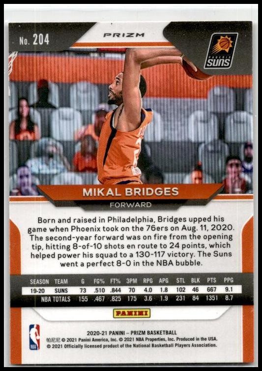 2020-21 Panini Prizm Red Ice Prizms #204 Mikal Bridges Phoenix Suns