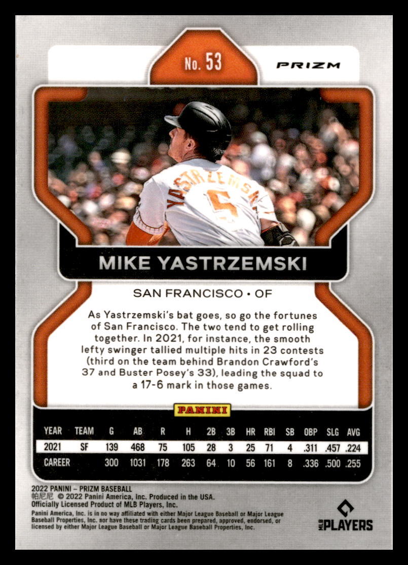 2022 Panini Prizm Green #53 Mike Yastrzemski