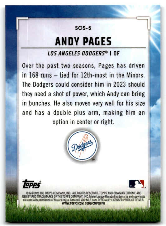 2023 Bowman Sights on September Andy Pages Los Angeles Dodgers #SOS-5