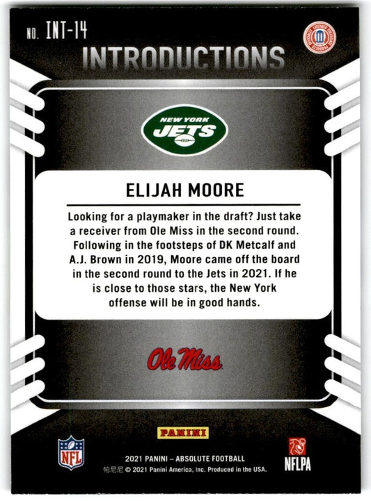 2021 Introductions Elijah Moore Rookie Ole Miss Rebels / New York Jets ##INT-14