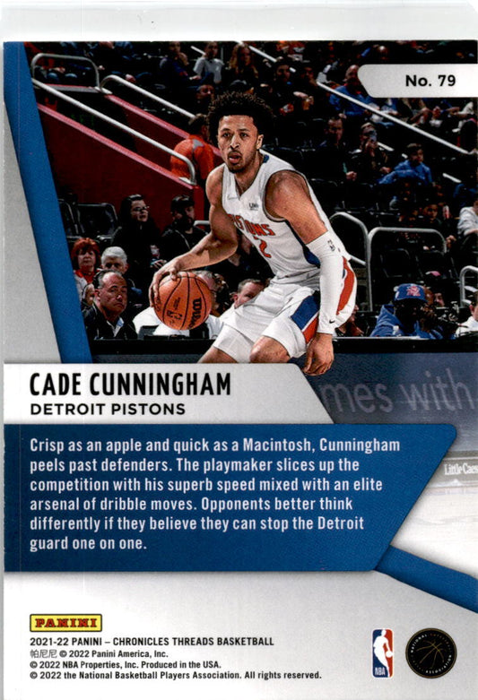 2021-22 Panini Chronicles #79 Cade Cunningham Rookie Detroit Pistons