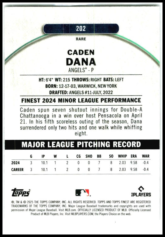 2025 topps finest #202 Caden Dana