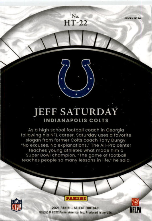 2021 Panini Select Silver #HT-22 Jeff Saturday Indianapolis Colts