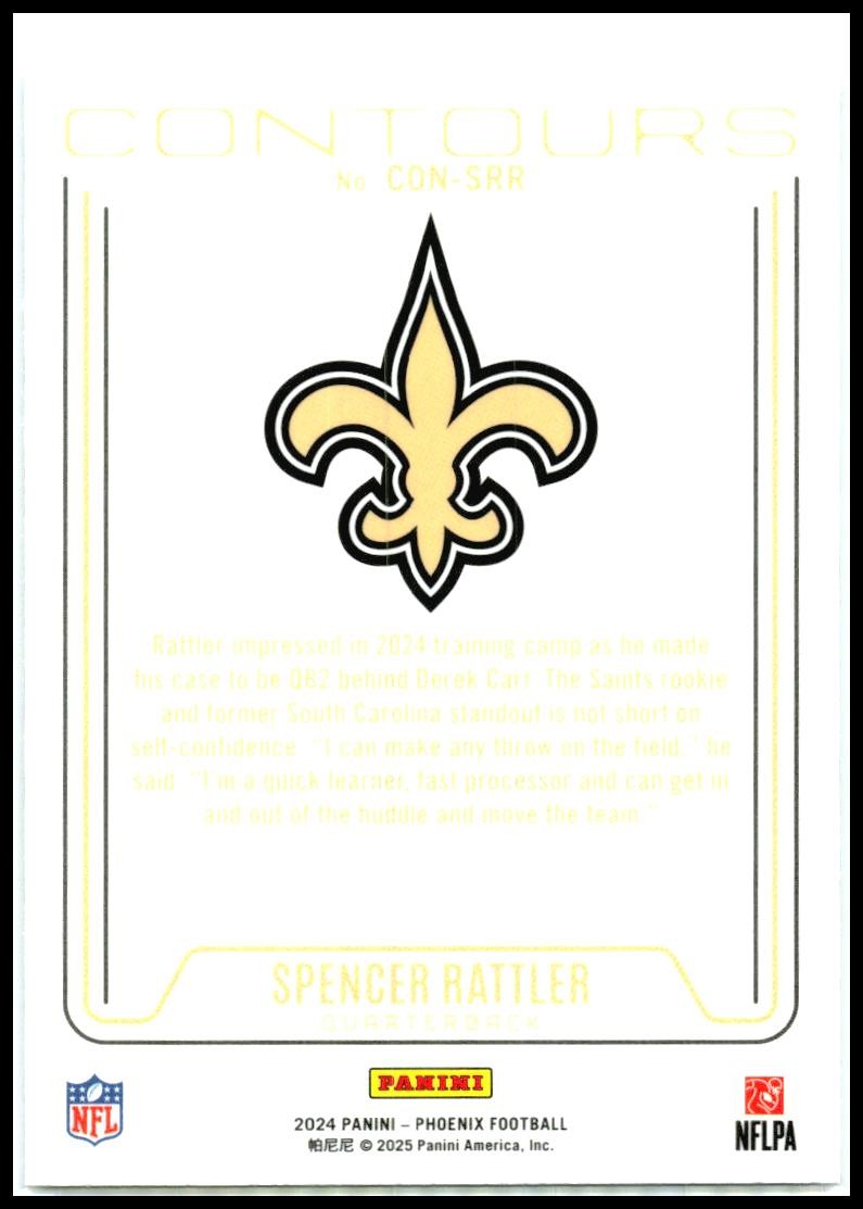 2024 Panini Phoenix Contours #CON-SRR Spencer Rattler New Orleans Saints