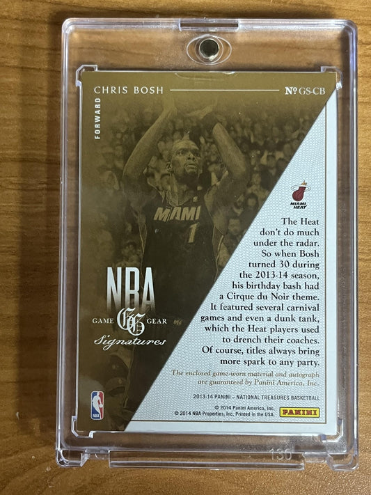 2013-14 National Treasures Game Gear Signatures #/49 #GS-CB Chris Bosh Heat