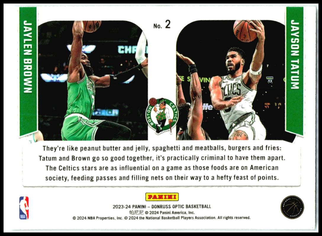 2023-24 Donruss Optic Optical Illusions #2 Jaylen Brown / Jayson Tatum Celtics
