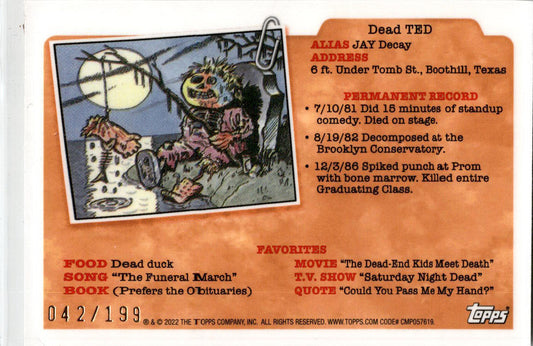 2022 Garbage Pail Kids Chrome Series 5 # Prism Refractor #196b Surreal Neal /199