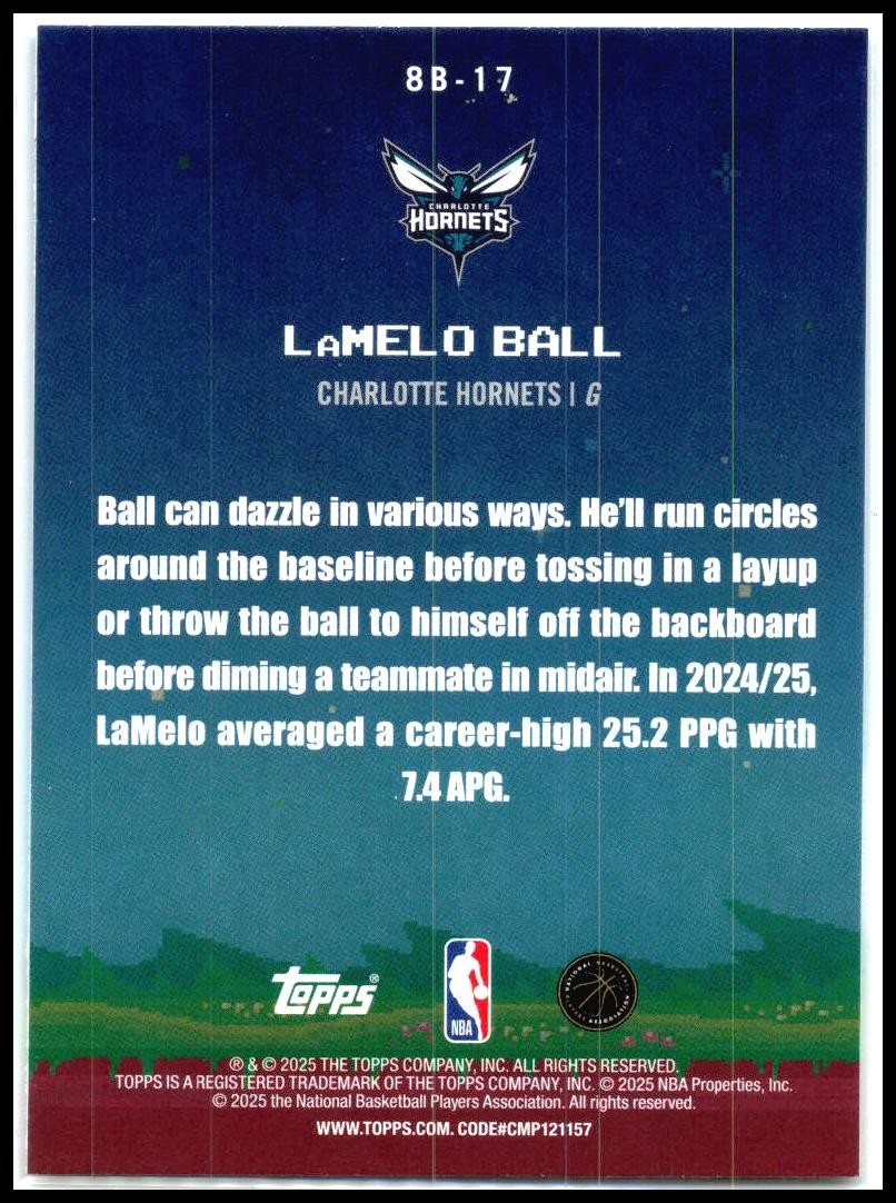 2025-26 Topps 8-Bit Ballers #8B-17 LaMelo Ball Charlotte Hornets