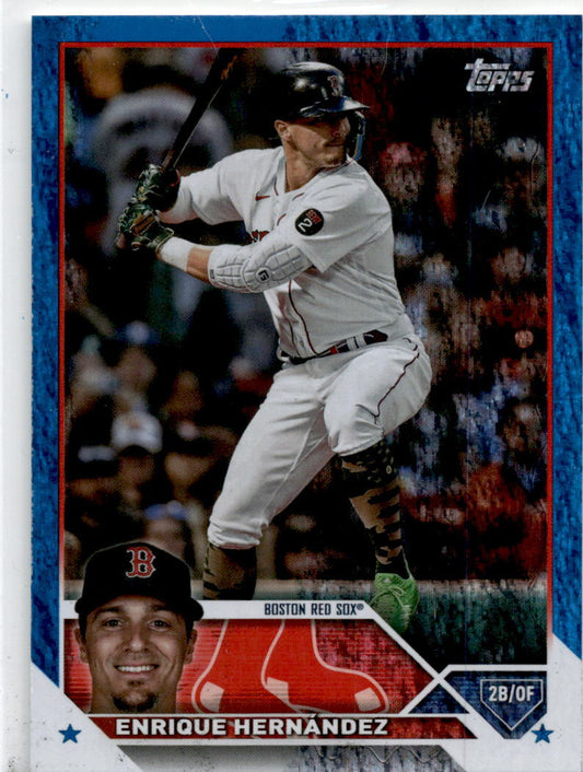 2023 Topps: Blue Speckle #497 Enrique Hernández Boston Red Sox