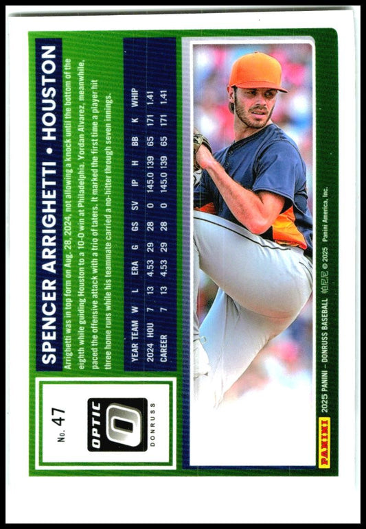 2025 Donruss Optic Houston #20 Spencer Arrighetti New York Giants