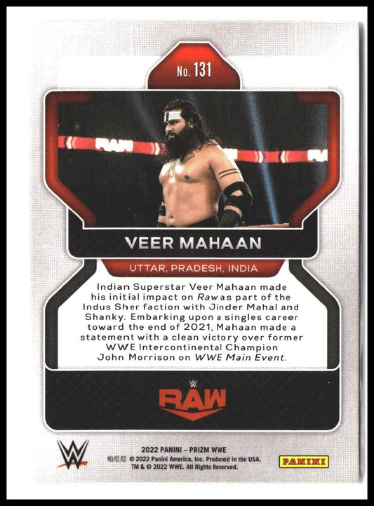 Veer Mahaan #131 2022 Panini Prizm WWE Rookie RC