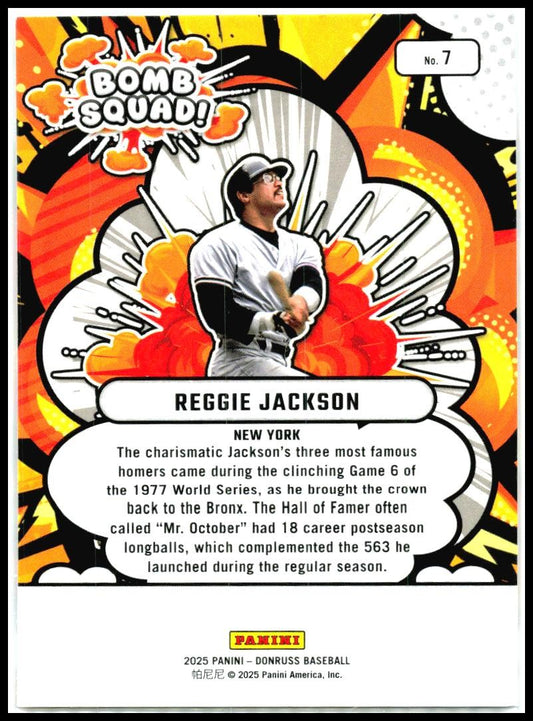 2025 Donruss Bomb Squad #7 Reggie Jackson New York Yankees