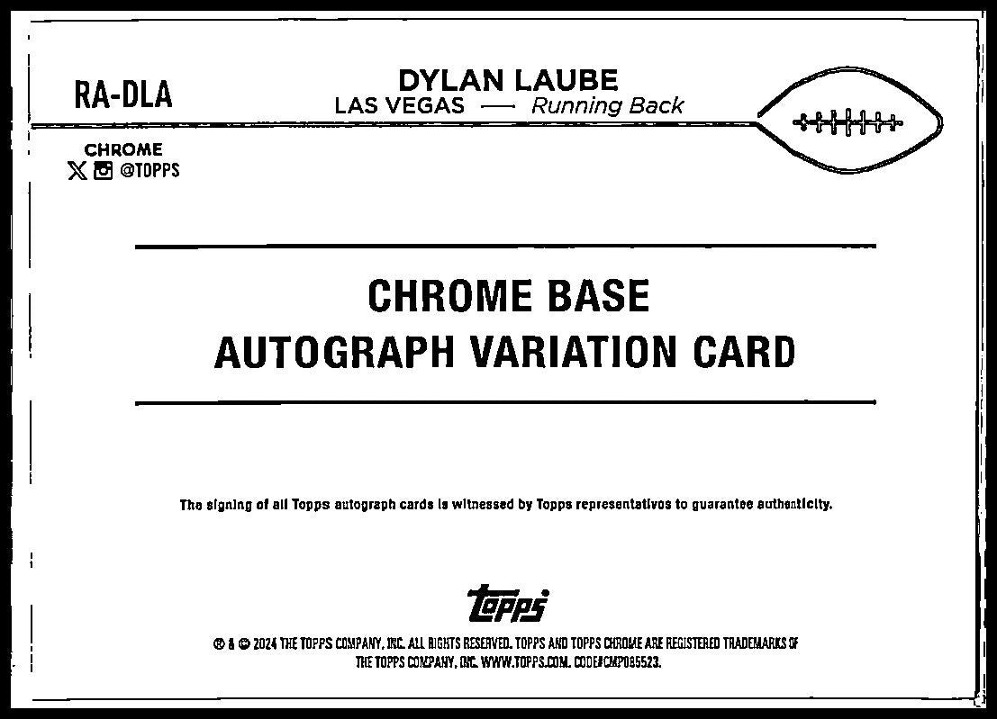 Dylan Laube Auto #RA-DLA 2024 Topps Chrome Rookie Raiders