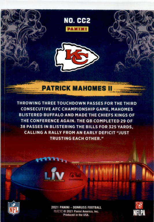 2021 Donruss #CC2 Patrick Mahomes II Kansas City Chiefs